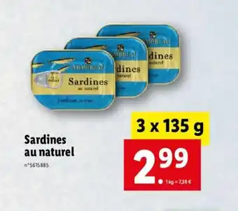 Lidl Sardines au naturel offre