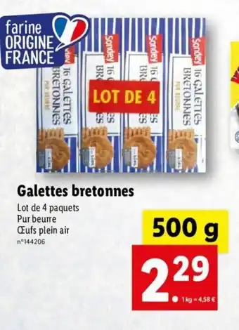 Lidl Galettes bretonnes offre