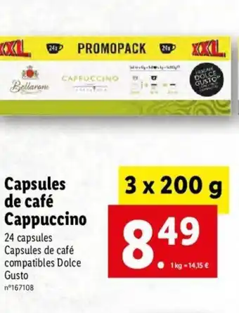 Lidl Capsules de café cappuccino offre
