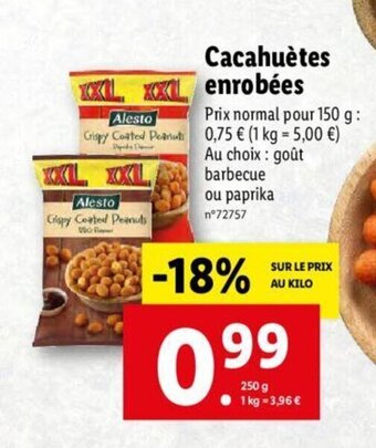 Lidl Cacahuètes enrobées offre