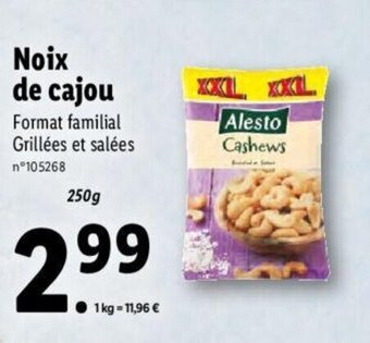 Lidl Noix de cajou offre