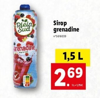 Lidl Sirop grenadine offre