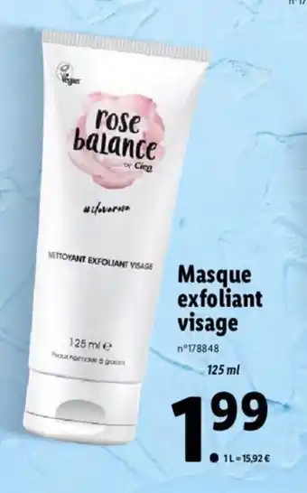 Lidl Masque exfoliant visage offre