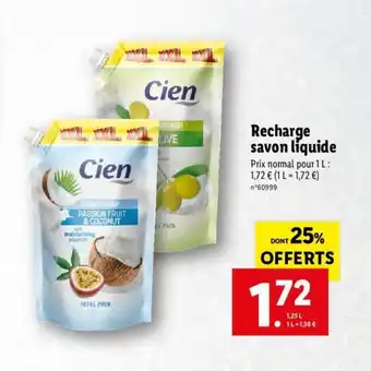 Lidl Recharge savon liquide offre