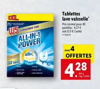 Lidl Tablettes lave vaisselle offre