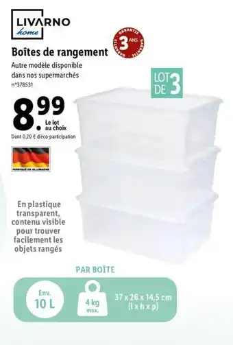 Lidl Boîtes de rangement offre