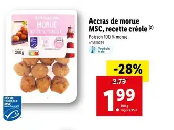 Lidl Accras de morue MSC, recette créole offre