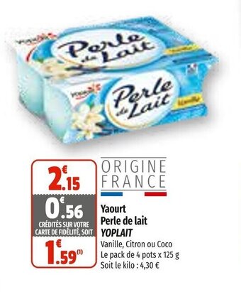 Coccimarket Yaourt perle de lait YOPLAIT offre