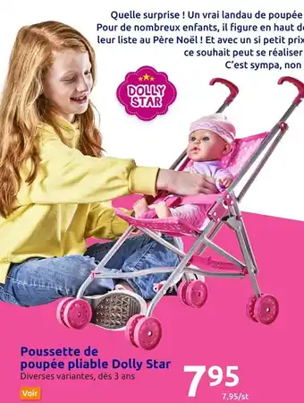 Action Poussette de Poupée Pliable Dolly Star offre