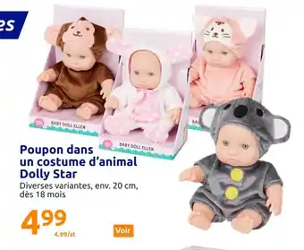 Action Poupons Dans un Costume d'Animal Dolly Star offre