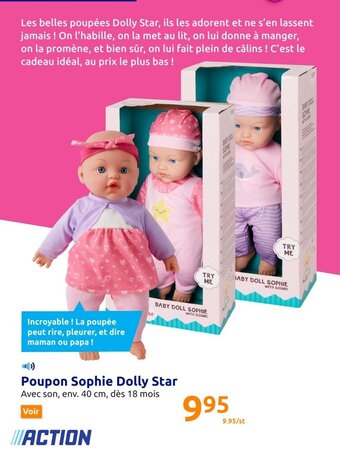 Action Poupon Sophie Dolly Star offre