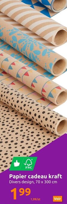 Action Papier Cadeau Kraft offre