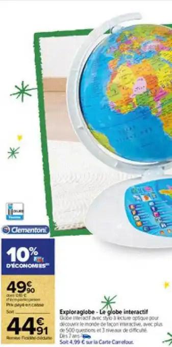 Carrefour Market Exploraglobe - le globe interactif clementoni offre