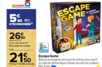 Escape game dujardin