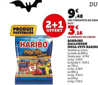 Super U Bonbons halloween méga-fête haribo offre