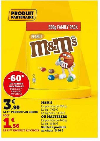 Super U M&m's ou maltesers offre
