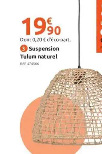 Mr Bricolage Suspension Tulum Naturel offre