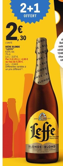 E.Leclerc Bière Blonde "Leffe" offre