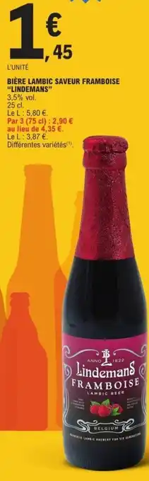 E.Leclerc Bière Lambic Saveur Framboise "Lindemans" offre