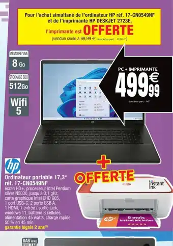 Cora x Carrefour Ordinateur Portable 17,3 offre