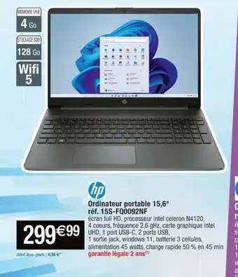 Cora x Carrefour HP Ordinateur Portable 15,6 offre