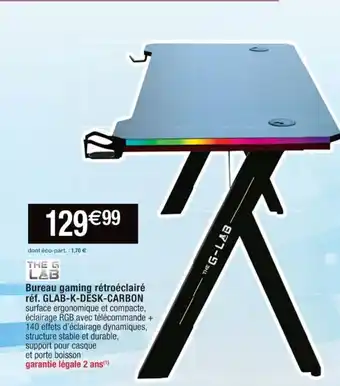 Cora x Carrefour Bureau Gaming Rétroclairé offre