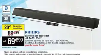 Cora x Carrefour Philips Barre de Son Bluetooth offre