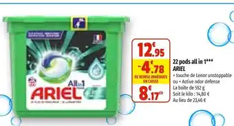 Coccimarket 22 Pods All In 1 Ariel offre