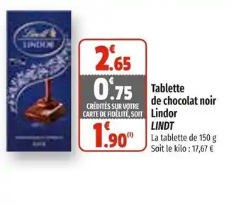 Coccimarket Tablette de Chocolat Noir Lindor Lindt offre