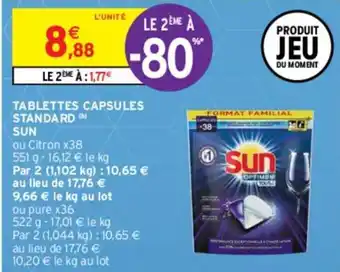 Intermarché Tablettes Capsules Standard Sun offre