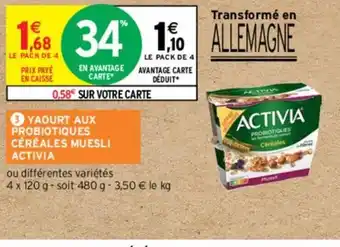 Intermarché Yaourt Aux Probiotiques Cereales Muesli Activia offre
