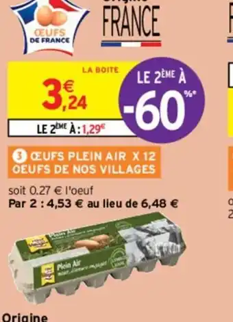 Intermarché Œufs Plein Air x12 Oeufs de Nos Villages offre