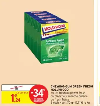 Intermarché Chewing-gum Green Fresh Hollywood offre