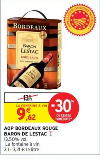 Intermarché AOP bordeaux Rouge Baron de Lestac offre