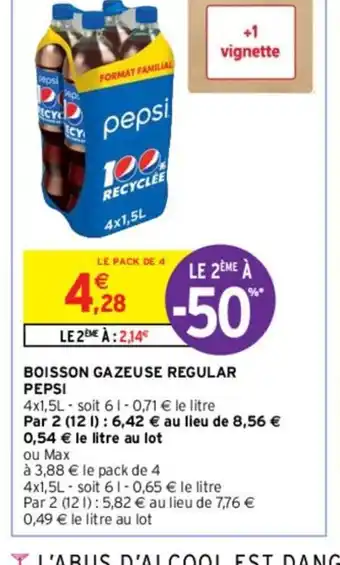 Intermarché Boisson gazeuse Regular pepsi offre