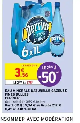 Intermarché Eau Minerale Naturelle Gazeuse Fines Bulles Perrier offre