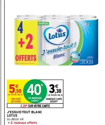 Intermarché J'essuie-Tout Blanc Lotus offre