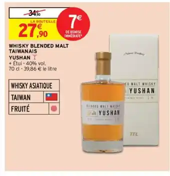 Intermarché Whiskey Blended Malt Taiwanais Yushan offre