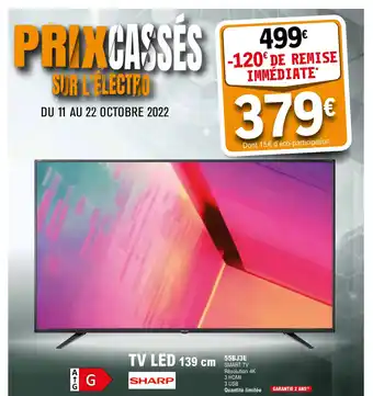 E.Leclerc Brico Sharp TV Led 139cm offre