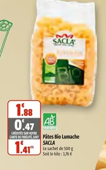 Coccinelle Express Pâtes Bio Lumache sacla offre