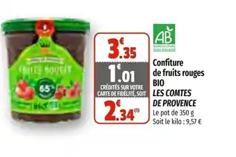 Coccinelle Express Confiture de Fruits Rouges Bio Les Comtes de Provence offre