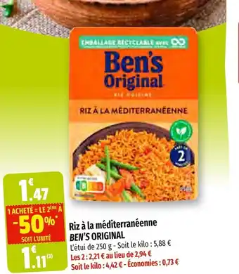 Coccinelle Express Riz à la Méditerranéenne Ben's Original offre