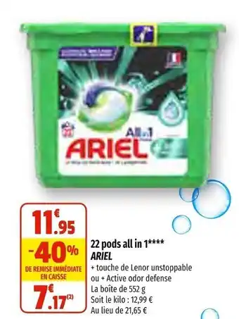 Coccinelle Express 22 Pods All in 1 Ariel offre