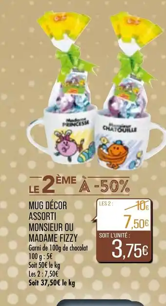 Match Mug Décor Assorti Monsieur ou Madame Fizzy offre
