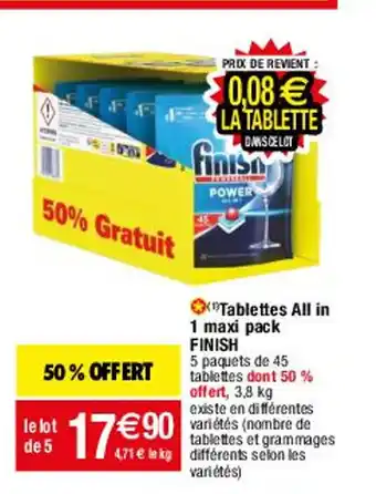 Migros Tablettes Al in 1 Maxi pack Finish offre