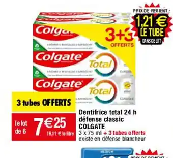 Migros Dentifrice Total 24h Défense Classic Colgate offre