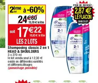 Migros Shampooing Classic 2en1 Head & Shoulders offre