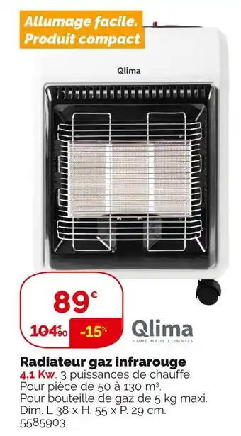 Weldom Qlima radiateur gaz infrarouge offre