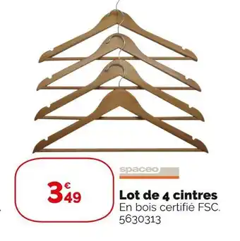 Weldom Spaceo lot de 4 cintres offre