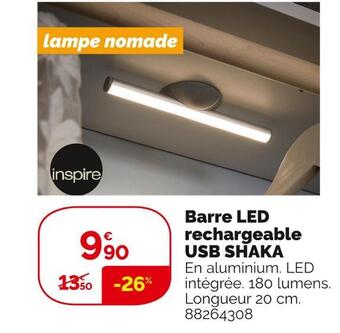 Weldom Inspire barre led rechargeable usb shaka offre
